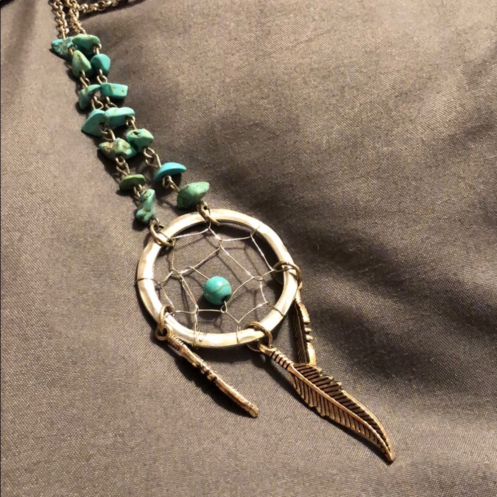 New, never worn turquoise dream catcher necklace